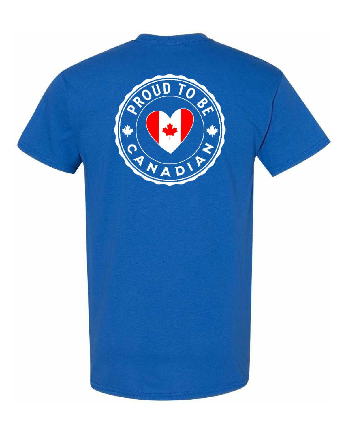 Proud Canadian Heart Flag Left Chest & Back  Men's Tee