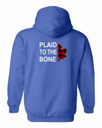 Plaid to the Bone Stacked Leaf Left Chest and Back Pullover