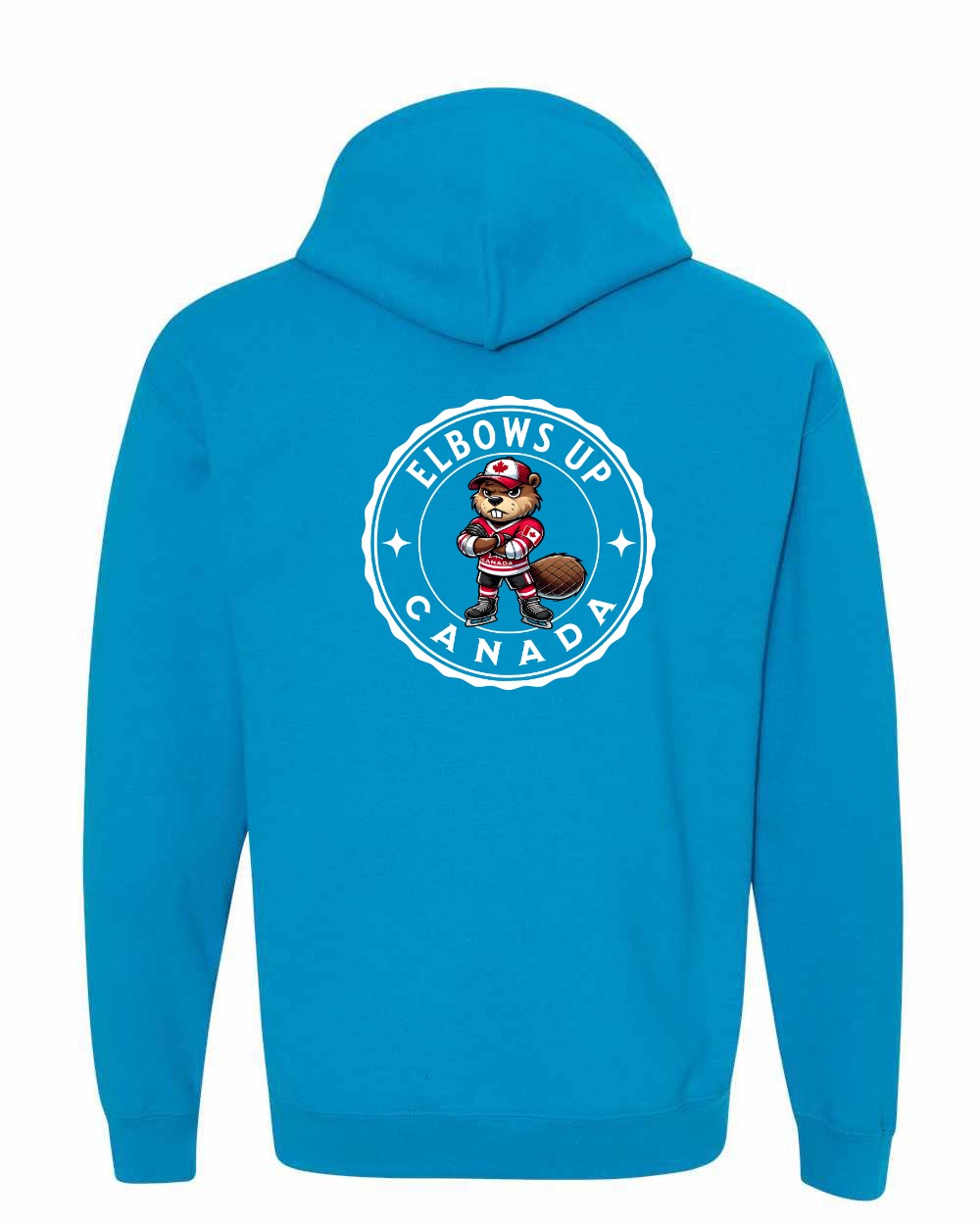 Elbows up Beaver Left Chest and Back Pullover - Gildan Canada (sewn Internationally)