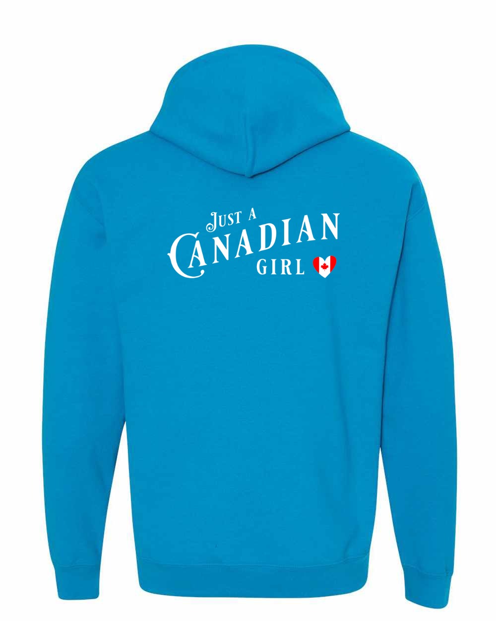 Just A Canadian Girl (Heart Flag Full) Left Chest and Back Pullover - Gildan Canada (sewn Internationally)