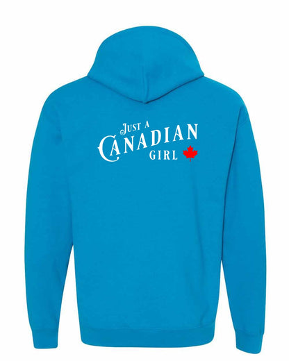 Just a canadian Girl Left Chest and Back Pullover - Gildan Canada (sewn Internationally)