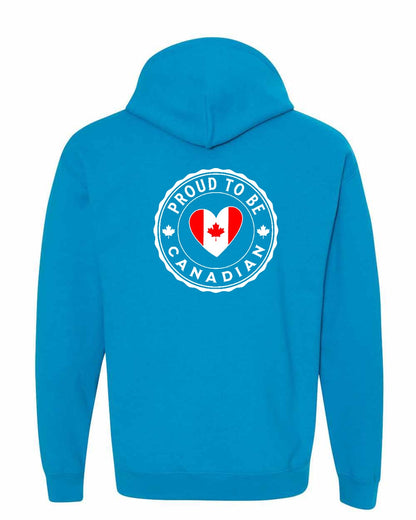 Proud to be Canadian Heart Flag Left Chest and Back Pullover - Gildan Canada (sewn Internationally)