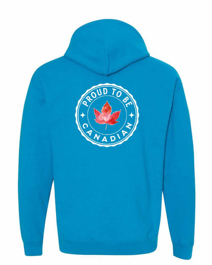 Proud to be Canadian leaf Left Chest and Back Pullover Hoodie