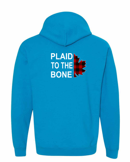 Plaid to the Bone Stacked Leaf Left Chest and Back Pullover