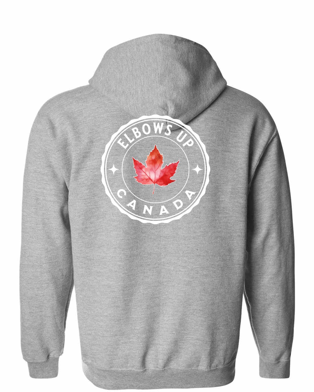 Elbows up Leaf Left Chest and Back Zip Hoodie