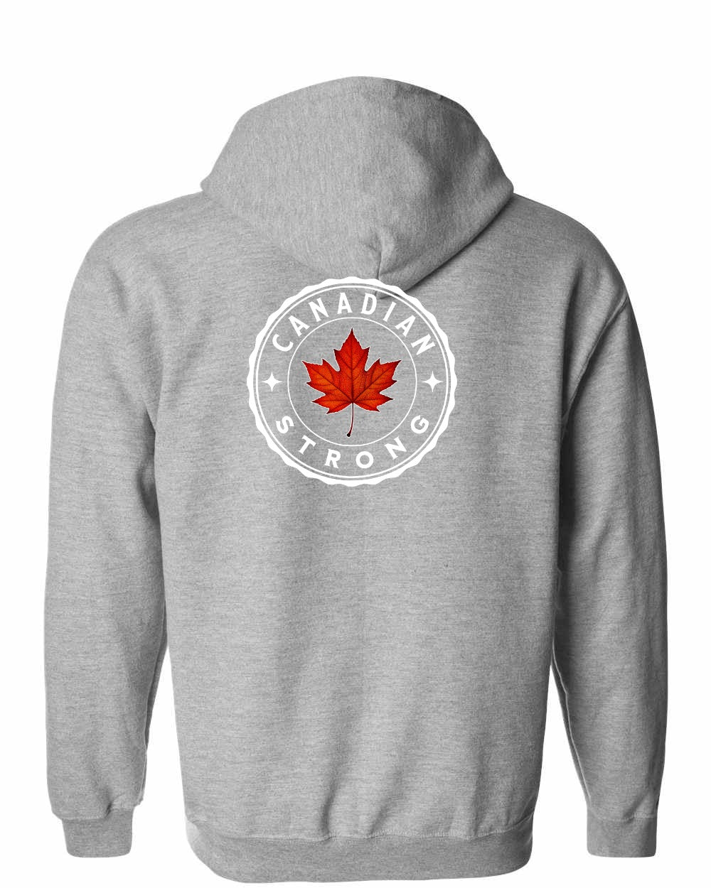 Canadian Strong Leaf Left Chest and Back Zip Hoodie