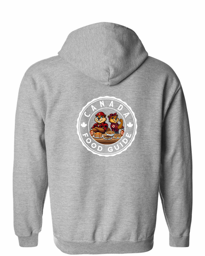 Canada Food Guide Left Chest and Back Zip Hoodie