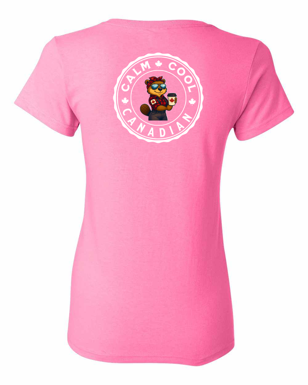 Calm Cool Canadian Rosie Sunglasses Left Chest and Back Women's Tee - Gildan Canada (sewn Internationally)