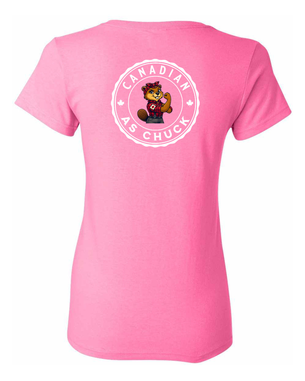 Canadian as Chuck Rosie Flex Left Chest and Back Women's Tee