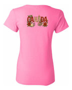Canada Rose Design Tee Left Chest and Back Women's Tee