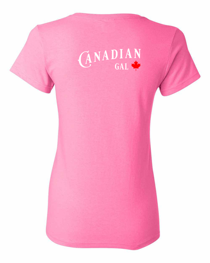 Canadian Gal Left Chest and Back Women's Tee - Gildan Canada (sewn Internationally)