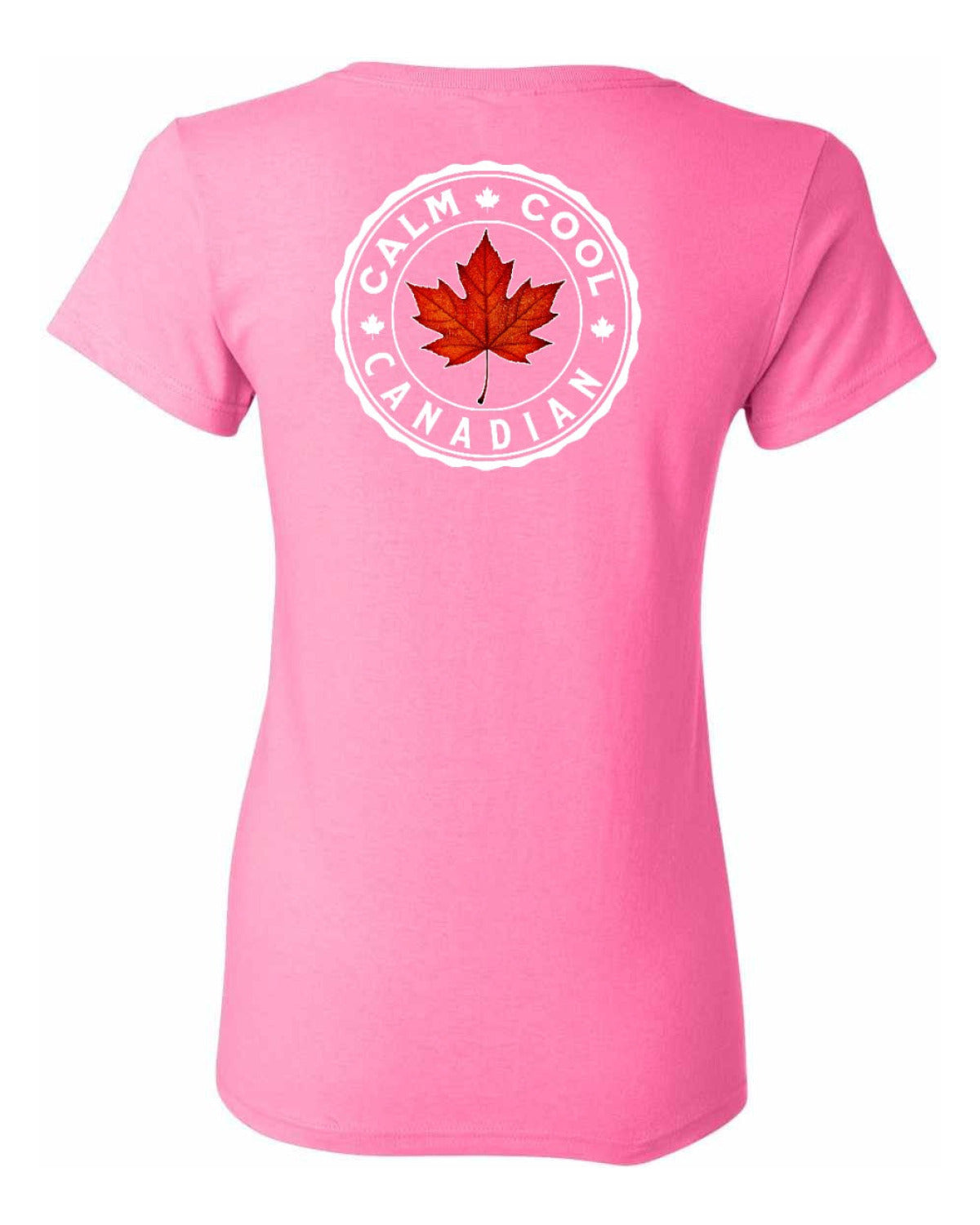 Calm Cool Canadian Leaf Left Chest And Back Women's Tee