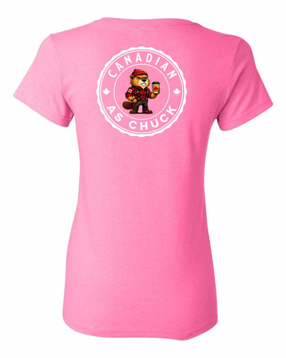 Canadian as Chuck Left Chest And Back Women's Tee - Gildan Canada (sewn Internationally)