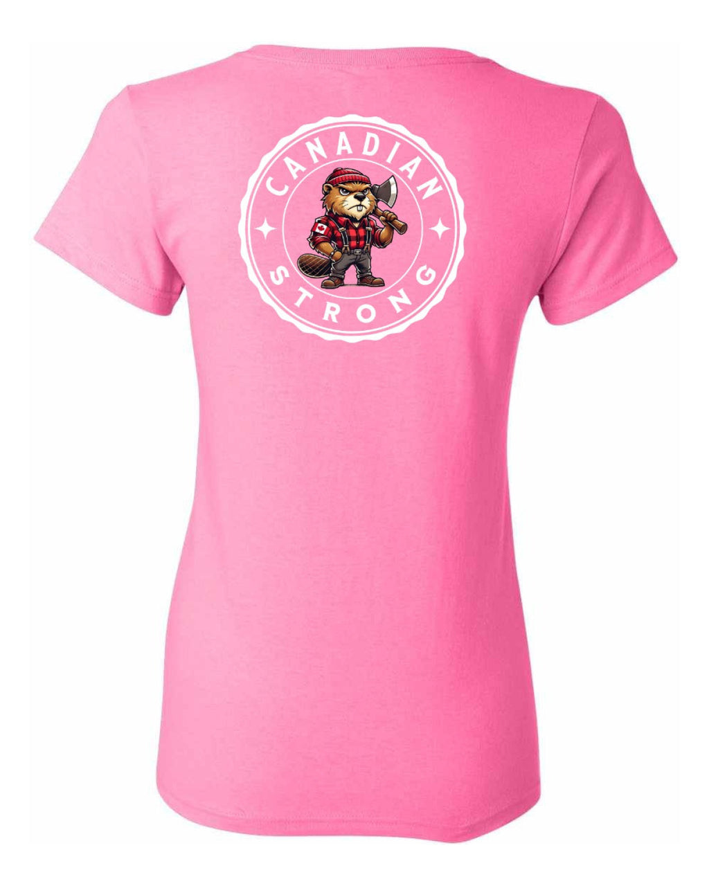 Canadian Strong Beaver Left Chest and Back Women's Tee