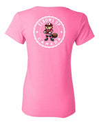 Elbows Up Beaver Left Chest and Back Women's Tee