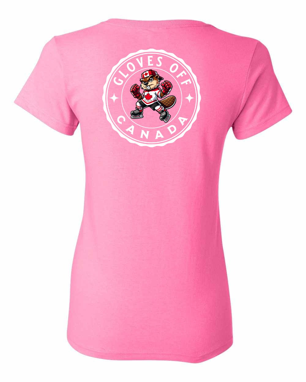 Gloves Off Beaver Left Chest And Back Women's Tee - Gildan Canada (sewn Internationally)