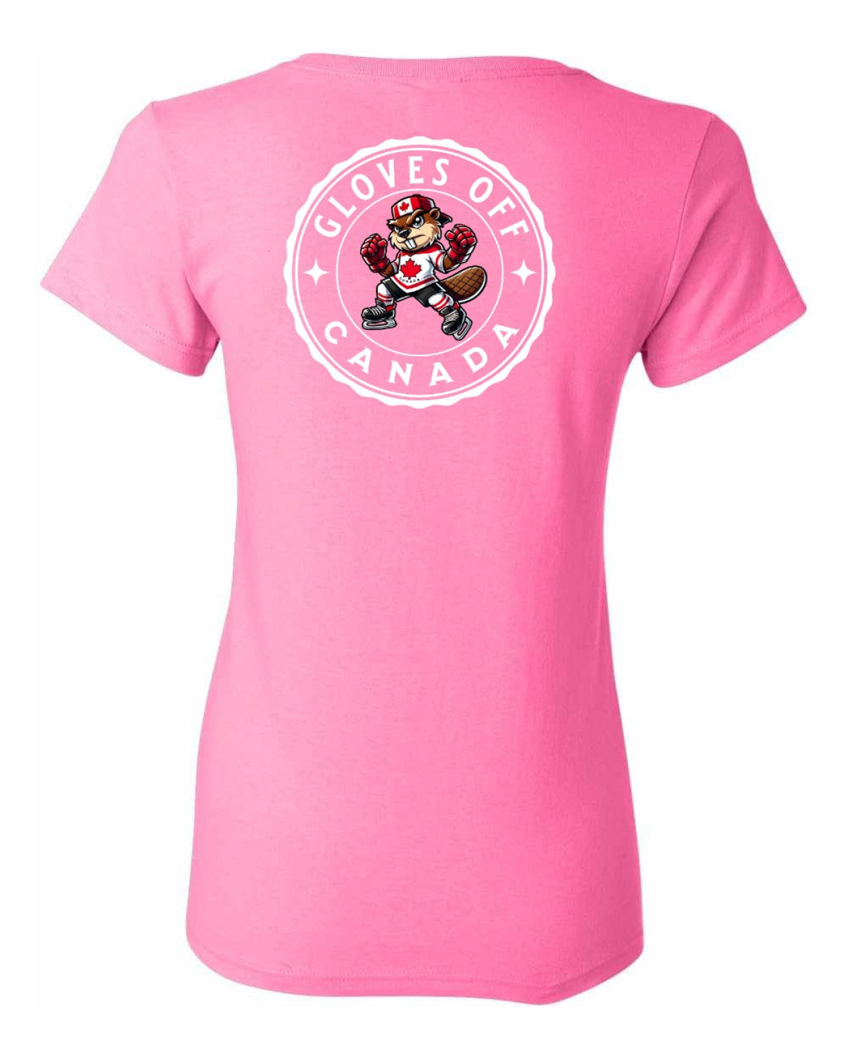Gloves Off Beaver Left Chest And Back Women's Tee