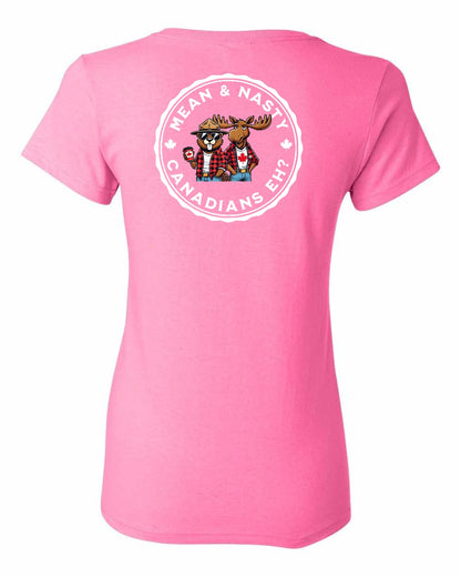 Mean and Nasty Canadians Eh! Left Chest And Back Women's Tee