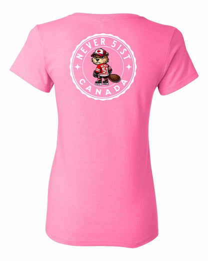 Never 51st Beaver Left Chest and Back Women's Tee - Gildan Canada (sewn Internationally)