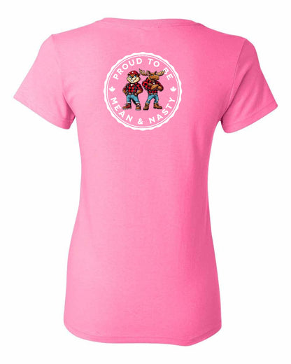 Proud to be Mean and Nasty Leaf Left Chest And Back Women's Tee - Gildan Canada (sewn Internationally)