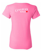 Canadian Woman Leaf Left Chest and Back Women's Tee