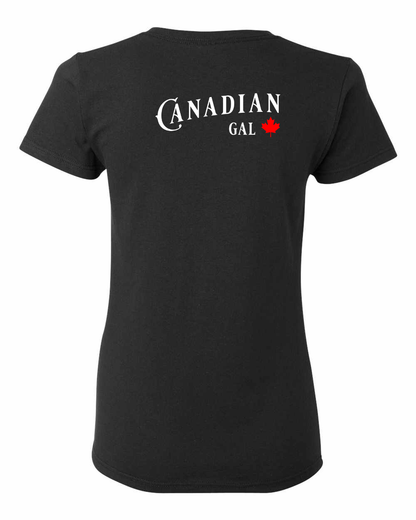 Canadian Gal Left Chest and Back Women's Tee - Gildan Canada (sewn Internationally)