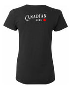 Canadian Girl Leaf Left Chest and Back Women's Tee