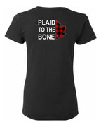 Plaid to the Bone Stacked White Left Chest And Back  Women's Tee