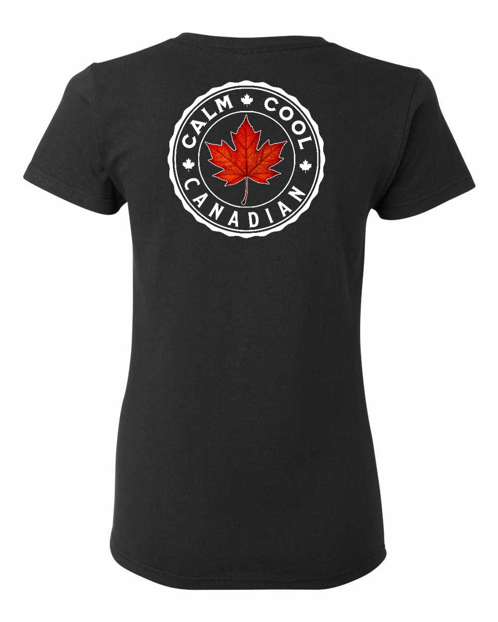 Calm Cool Canadian Leaf Left Chest And Back Women's Tee - Gildan Canada (sewn Internationally)
