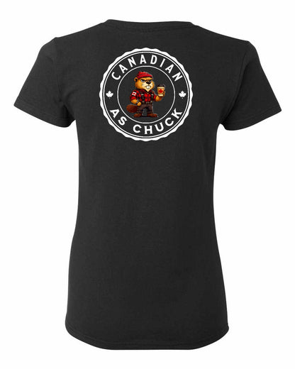 Canadian as Chuck Left Chest And Back Women's Tee - Gildan Canada (sewn Internationally)