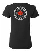 Canadian Born and Raised Left Chest And Back Women's Tee