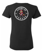 Elbows Up Beaver Left Chest and Back Women's Tee