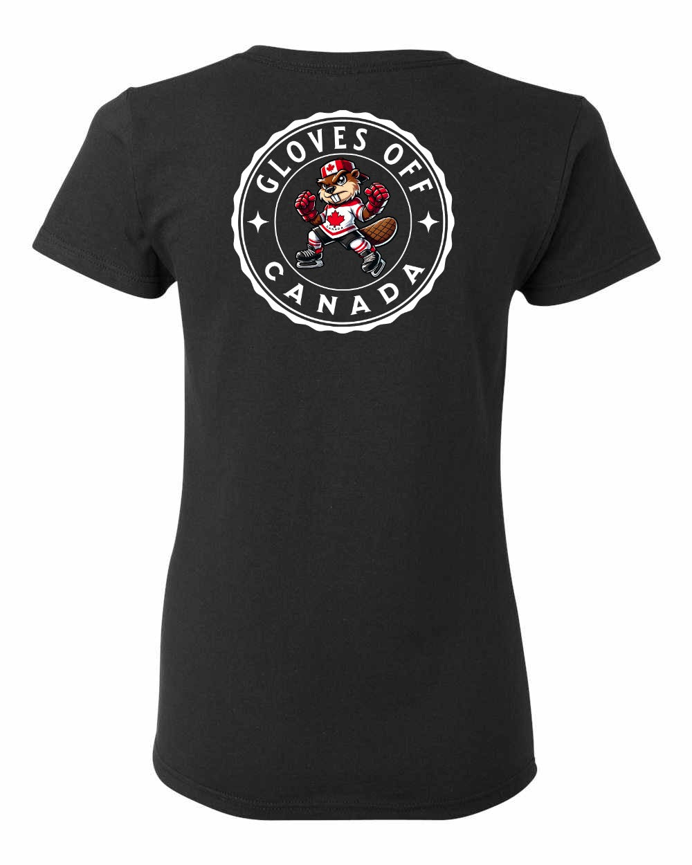 Gloves Off Beaver Left Chest And Back Women's Tee - Gildan Canada (sewn Internationally)