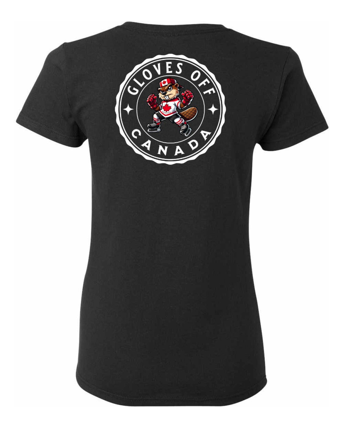 Gloves Off Beaver Left Chest And Back Women's Tee