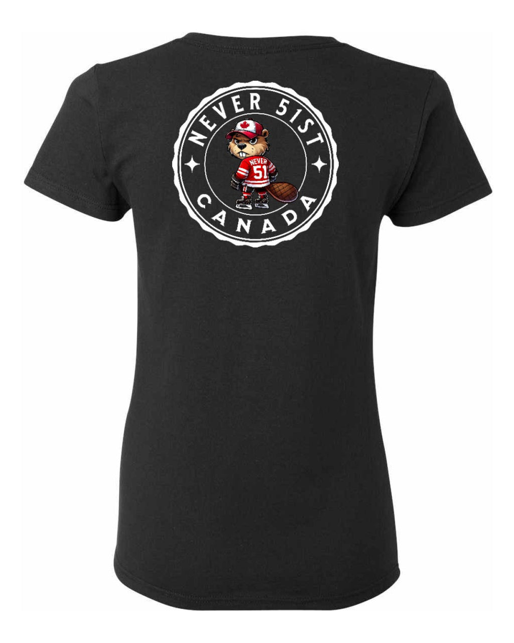 Never 51st Beaver Left Chest and Back Women's Tee