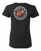 Proud to be Canadian Beaver Left Chest and Back Women's Tee