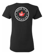 Proud to be Canadian Leaf Left Chest and Back Women's Tee