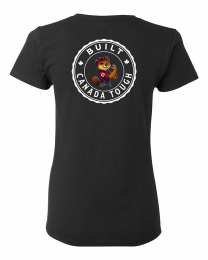 Built Canada Tough Rosie Left Chest and Back Women's Tee - Gildan Canada (sewn Internationally)