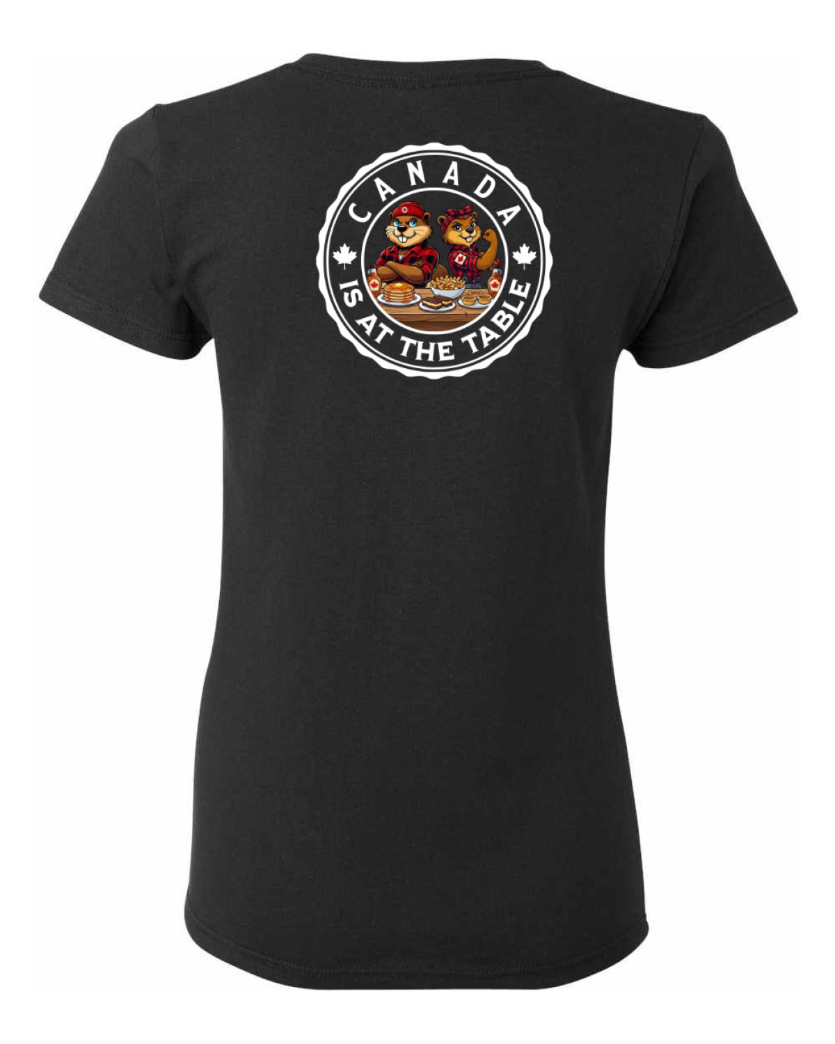 Canada Is At The Table Left Chest and Back Women's Tee