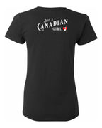 Just a Canadian Girl Heart Flag Left Chest and Back Women's Tee