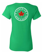Canadian Born and Raised Left Chest And Back Women's Tee