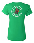 Canadian Strong Beaver Left Chest and Back Women's Tee