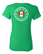 Proud to Be Canadian Heart Left Chest And Back Women's Tee