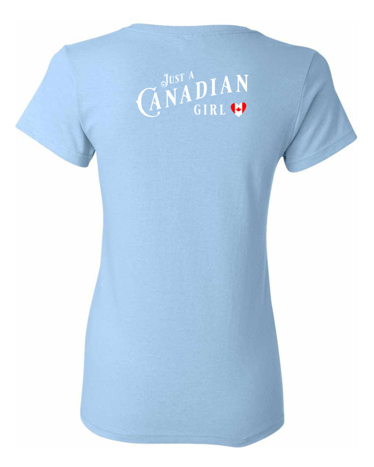 Just a Canadian Girl Heart Flag Left Chest and Back Women's Tee