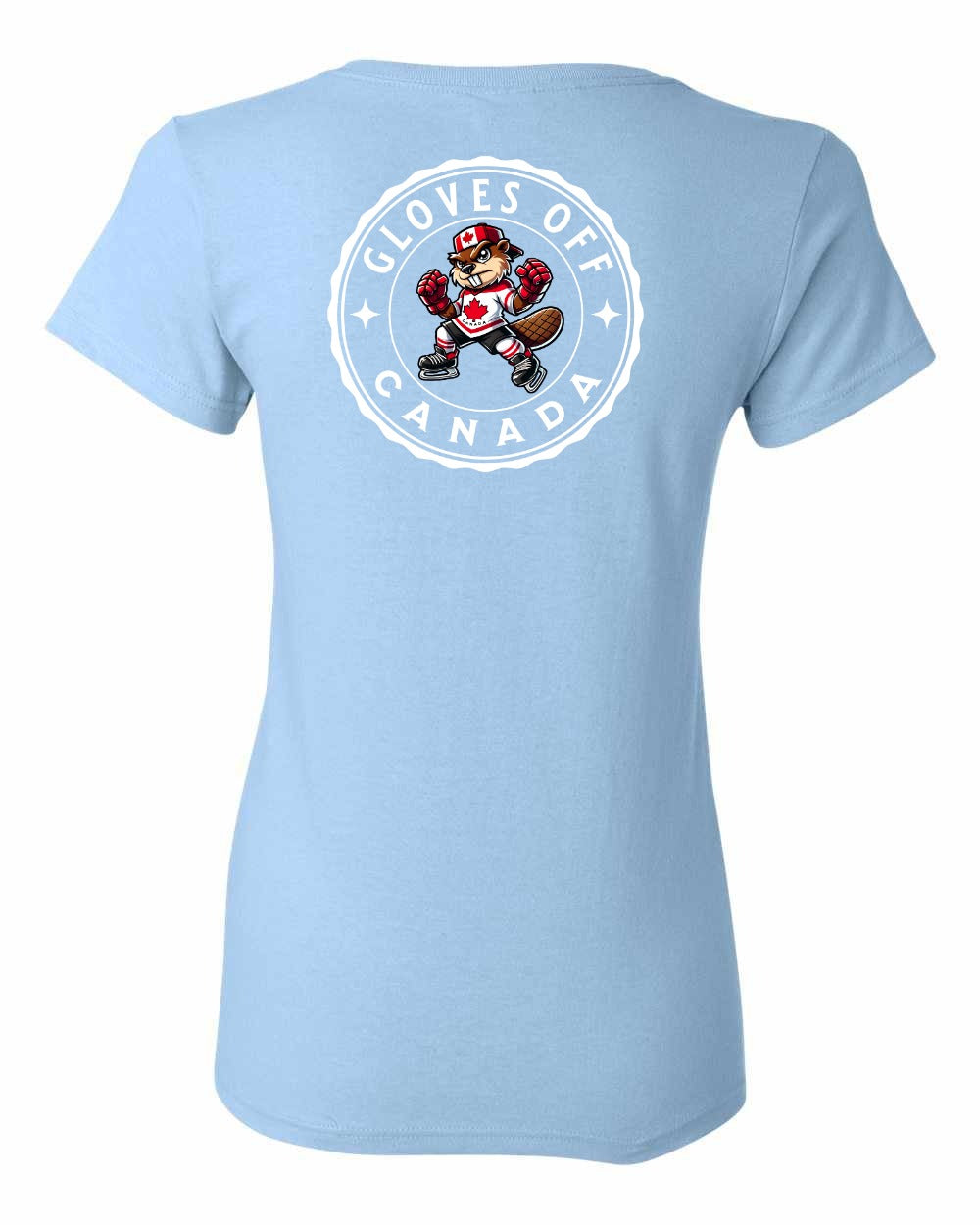 Gloves Off Beaver Left Chest And Back Women's Tee - Gildan Canada (sewn Internationally)