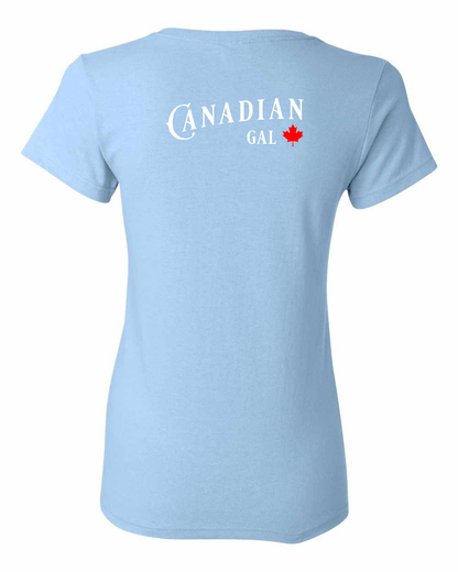 Canadian Gal Left Chest and Back Women's Tee - Gildan Canada (sewn Internationally)
