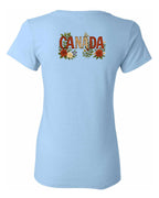Canada Rose Design Tee Left Chest and Back Women's Tee