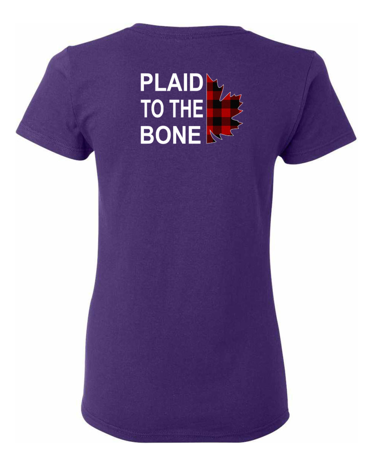Plaid to the Bone Stacked White Left Chest And Back  Women's Tee