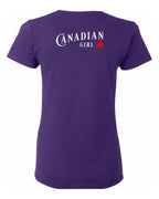 Canadian Girl Leaf Left Chest and Back Women's Tee