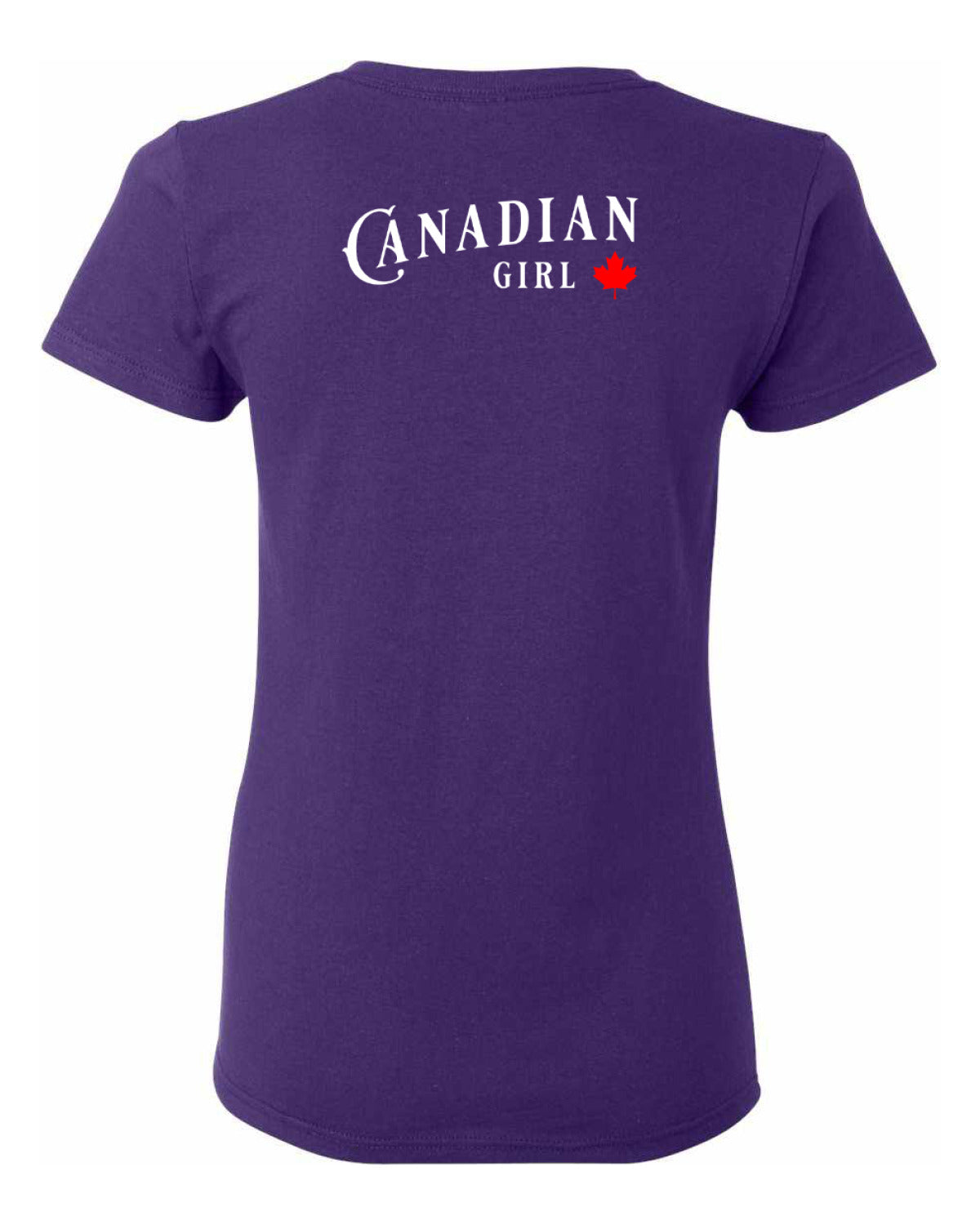 Canadian Girl Leaf Left Chest and Back Women's Tee